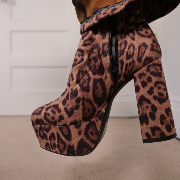 sexy leopard cheetah print thigh-high boots - Picture 13 of 14